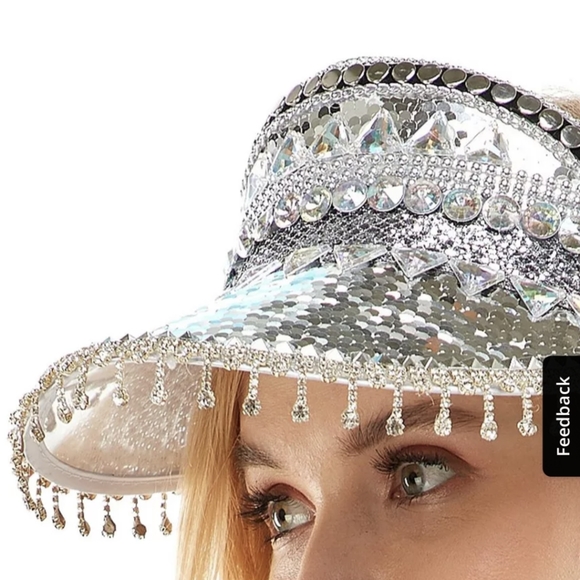 NWT silver sequin visor - Picture 5 of 5